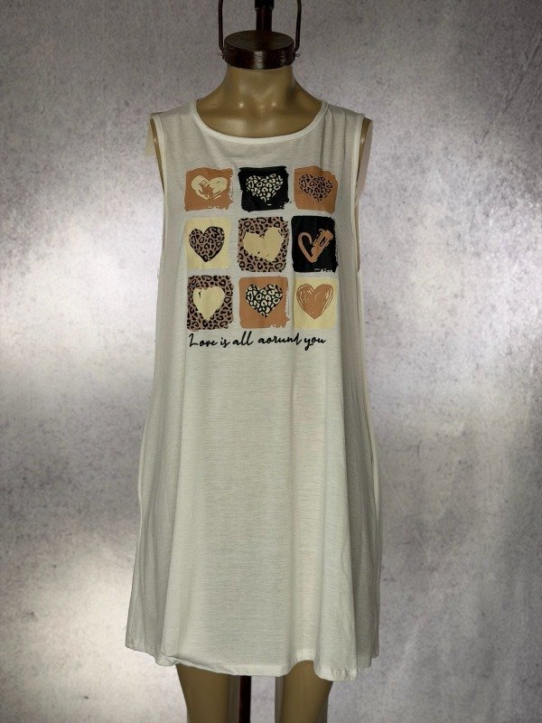 Producto - VESTIDO CORAZONES BLANCO ALGODON CON BOLSILLOS