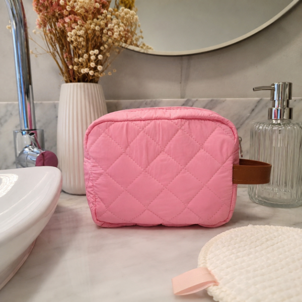 Producto - Porta cosméticos matelasse rosa