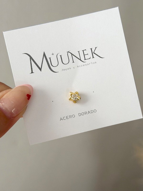 Producto - Aro dorado estrella cubic (unidad)