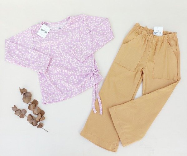 Producto - Remera Flor Morley de algodón - Lila y Salmon (2 a 8 años) - 1