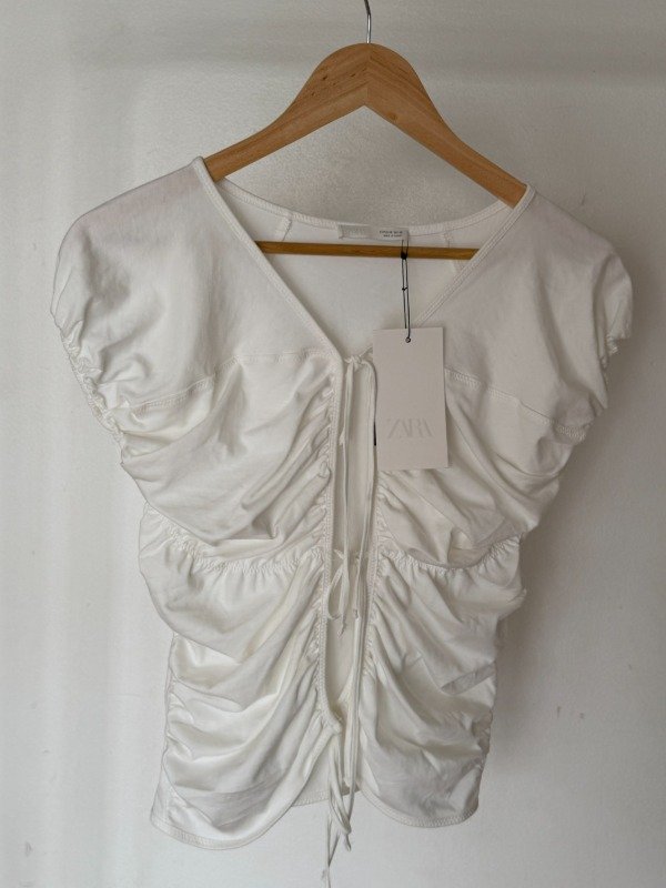 Producto - Top fruncido con nudos Zara - 1
