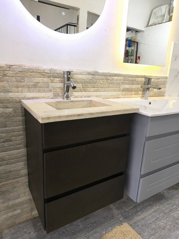 Producto - Vanitory de 50cm colgante (travertino) - 3