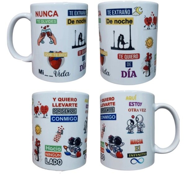 Producto - Taza de cerámica Airbag - Nunca lo olvides fondo blanco o lila