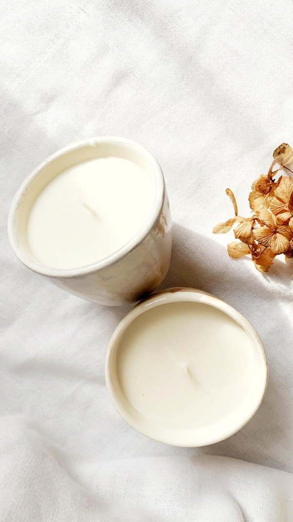 Producto - Cuenco natural con vela de mango