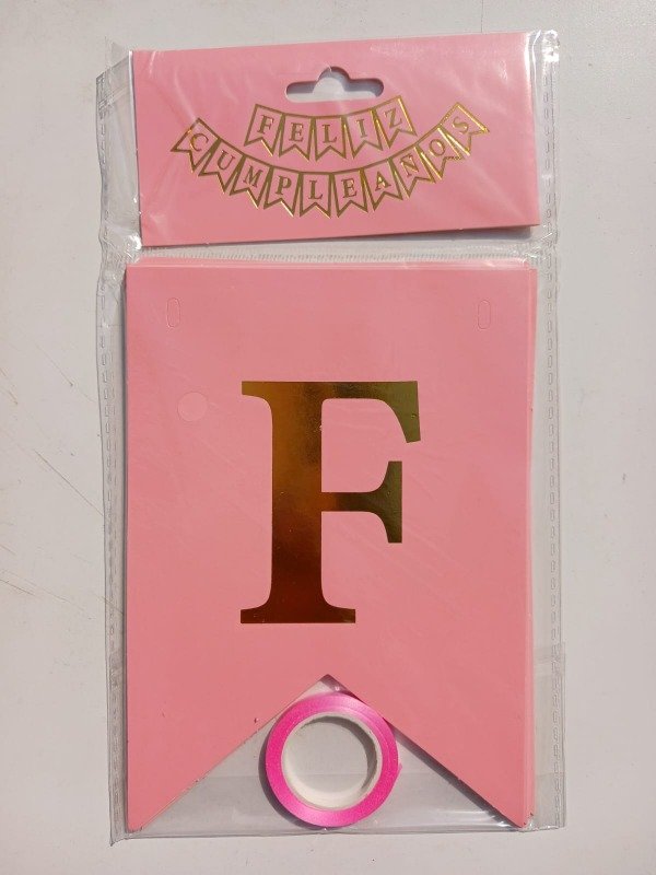 Producto - Banderín Liso "FC" Rosa