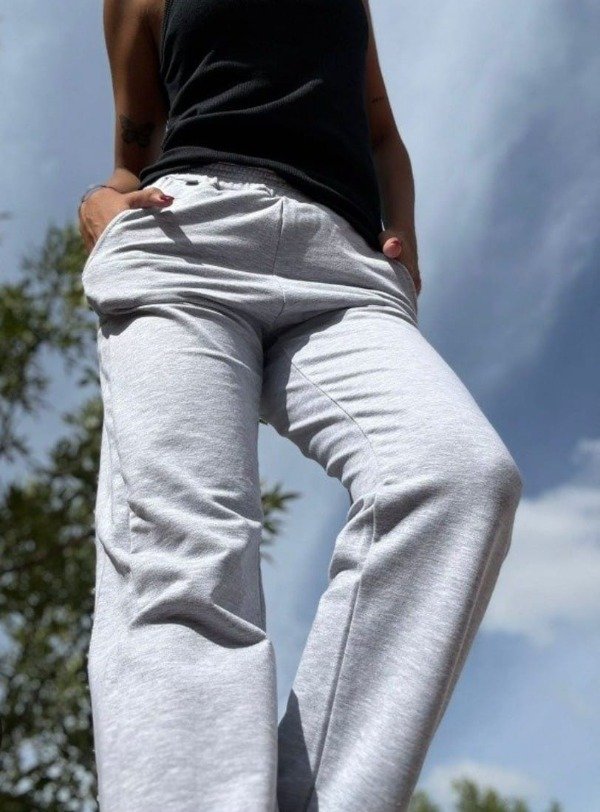 Producto - Conjunto buzo y pantalón algodón gris melange - 1
