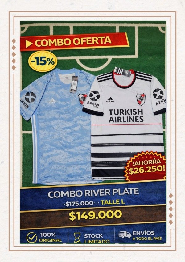 Producto - Combo River Plate Madrid + Arquero Original Adidas Talle L
