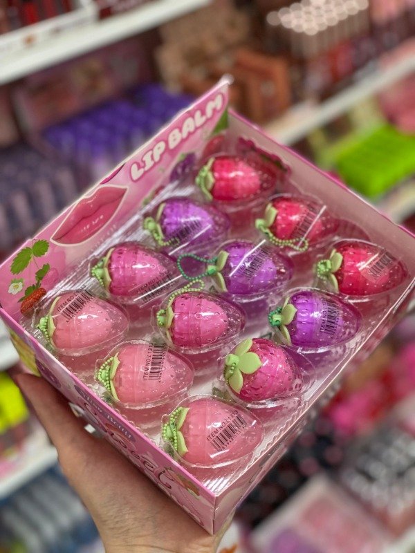 Producto - Bálsamo Llavero Frutilla Rosa