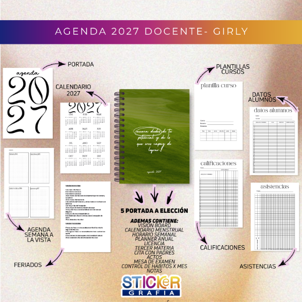 Producto - Agenda 2027 Docente Girly