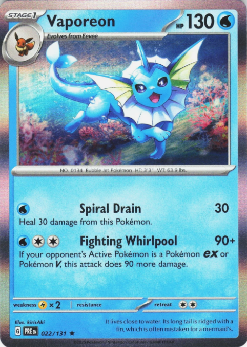 Producto - Vaporeon - 022/131 - Prismatic Evolutions - Holo