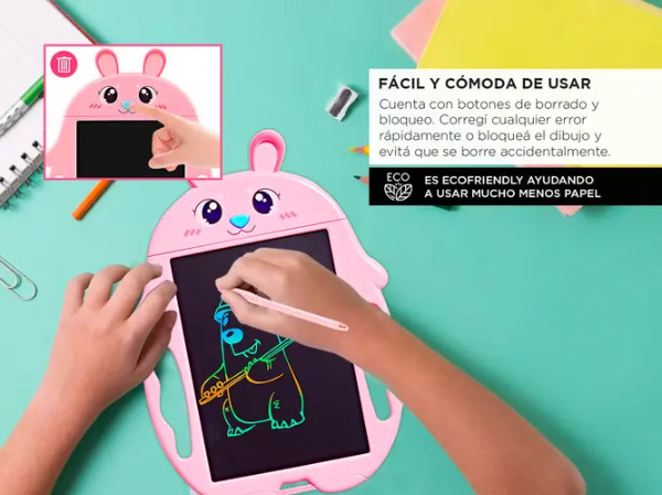 Producto - Tableta De Dibujo LCD 6 -borrado c/boton -botón de bloqueo -2 plantillas - 3