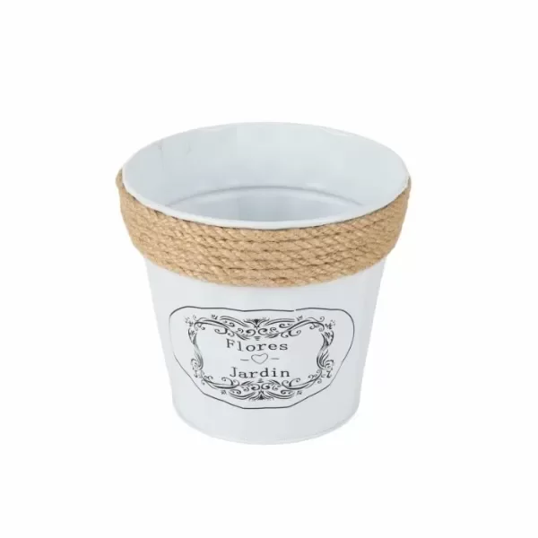 Producto - MACETA PORTAMACETA DECORATIVA VINTAGE DISEÑO FLORES Y JARDIN