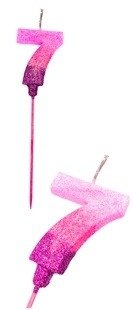 Producto - Vela Gibreada Degrade Rosa Número 7