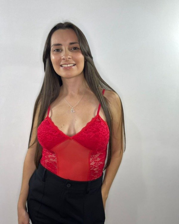 Producto - BODY ENCAJE CON TIRAS FINAS Y TULL EN EL MEDIO