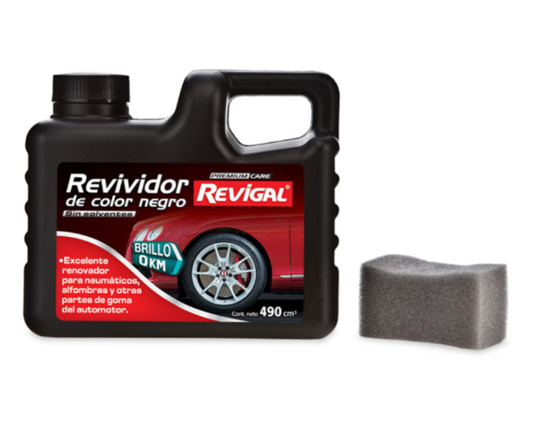 Producto - Revividor negro REVIGAL para Neumaticos y Alfombras 490 cc