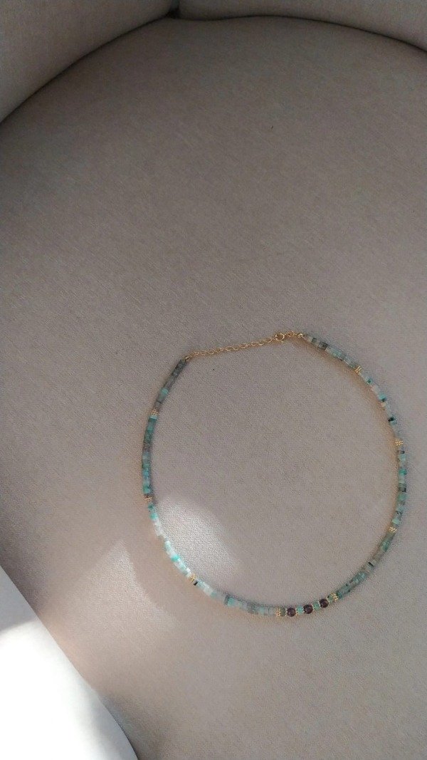 Producto - Collar tubo amazonita y amatista
