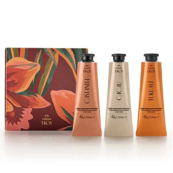 Producto - Regalo Pulpas para manos Ekos (3 de 40g): Cacao, Castaña y Tukuma