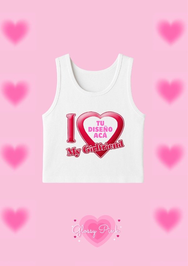 Producto - Personaliza tu Tank Top I Love My Boyfriend o Girlfriend con la foto que quieras - 1
