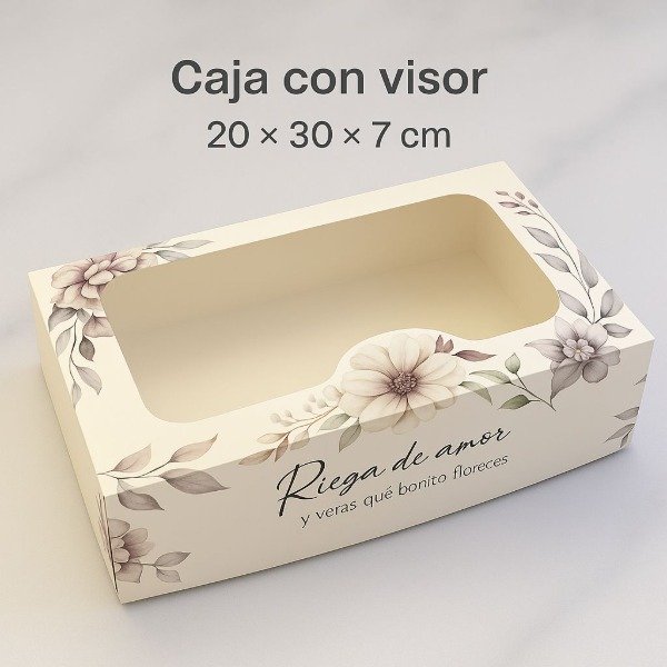 Producto - CAJA RECTANGULAR FLORES 20X30X7