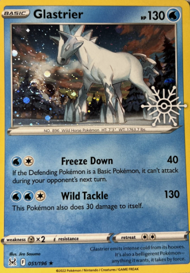 Producto - Glastrier - 051/196 - Lost Origin - Holo Cosmos - Advent Calendar Holiday Stamp