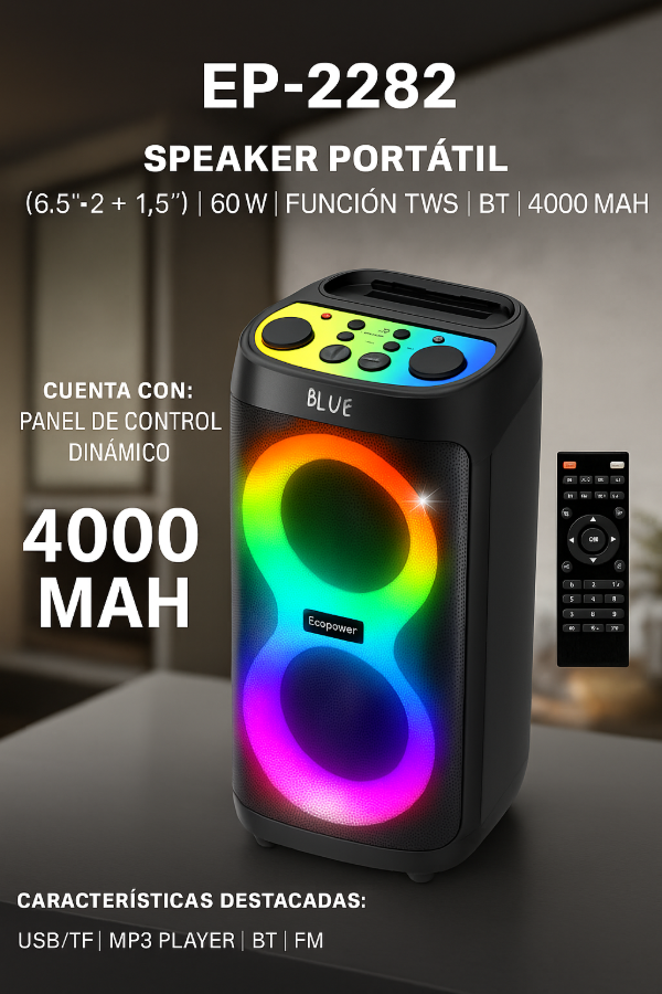 Producto - SPEAKER ECOPOWER EP-2282 6.5"2+1,5"/60W