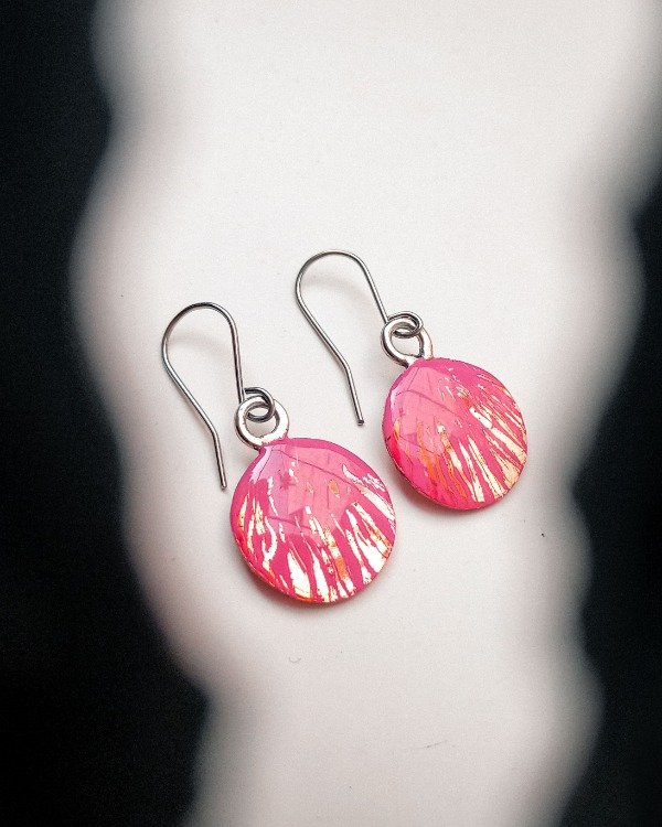 Producto - Aros Orb (cobre y rosa)