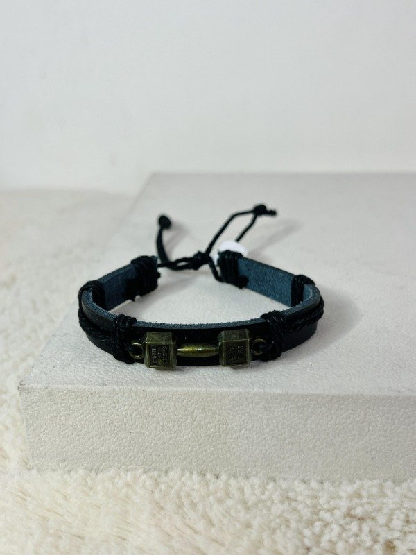 Producto - Pulsera dije pesas regulable eco cuero