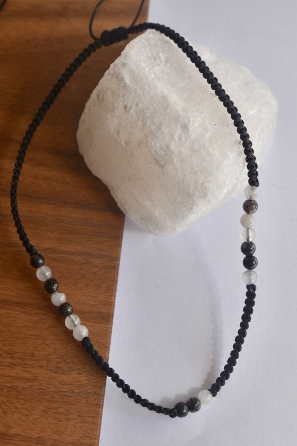 Producto - Collar Bali tejido Cuarzo turmalinado