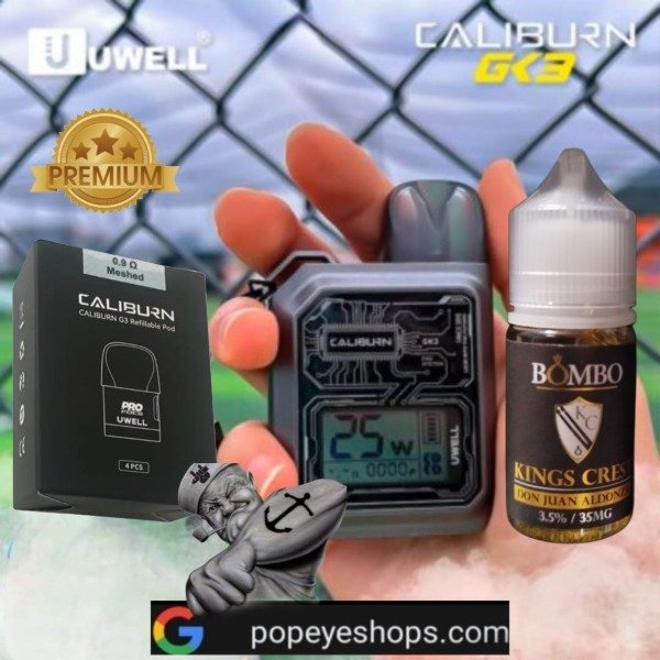 Producto - UWELL CALIBURN GK3 + KINGS CREST + CAJA POD REPUESTOS  GK3  4 UNIDADES