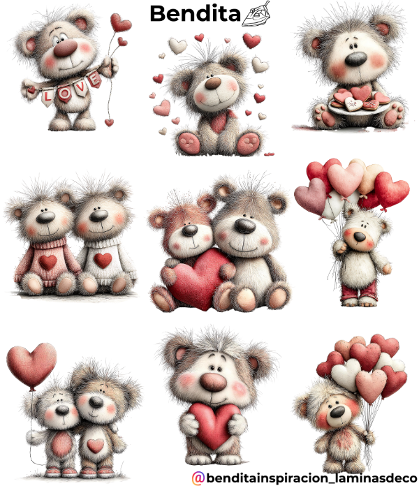 Producto - Bendita Plancha osos con corazones