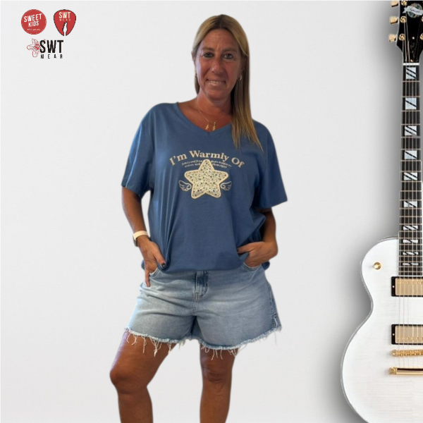 Producto - Remera WARMLY Brillos Algodon Ang CUELLO EN V Hasta 4XL