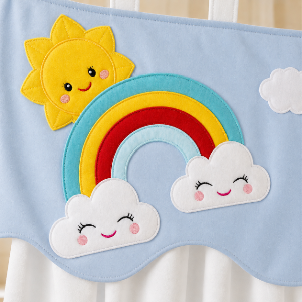Producto - Cortinas Infantiles Personalizadas - Sueño Entre Las Nubes (Blanco) - 4