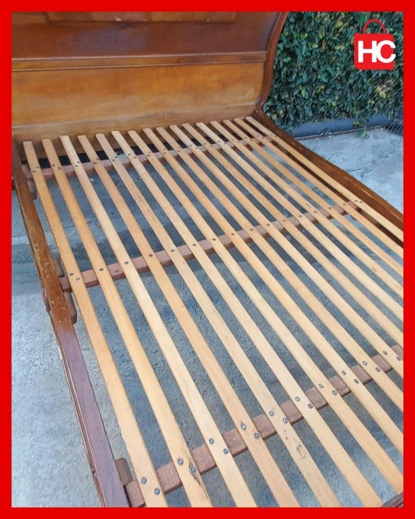 Producto - Cama de 2 plazas estilo Francés Luis XV / Provenzal en madera maciza tallada - 4