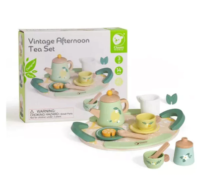Producto - JUEGO DE TE VINTAGE MADERA