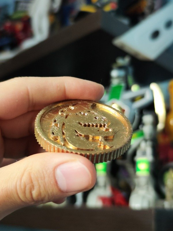 Producto - Iman 3D Premium / Power Coin Zyuranger Mighy Morphin Dragonzord 5 cm Oro - 3