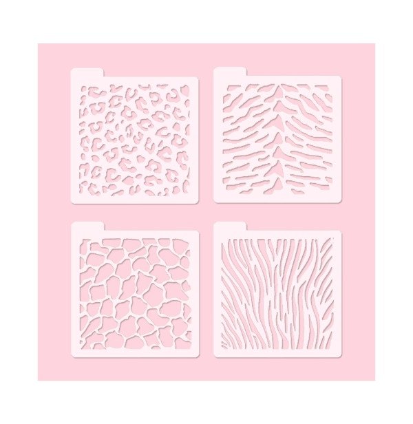 Producto - Set Stencil x4 Animal Print 1 -ei