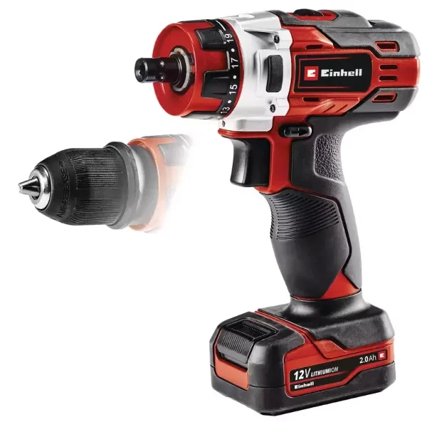 Producto - Einhell Taladro/Atornillador Inalambrico 12v c/bateria 2AH - TE-CD 12/1 X-Li