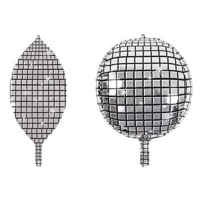 Producto - Globo esfera metalizada bola de boliche 3D 10" color plateada x10un