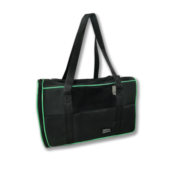 Producto - Bolso Transportador Grande para Perros y Gatos - 4 Ventilaciones - Negro / Gris