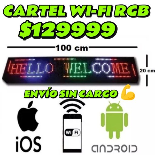 Producto - CARTEL LED RGB 1 METRO X20 CM