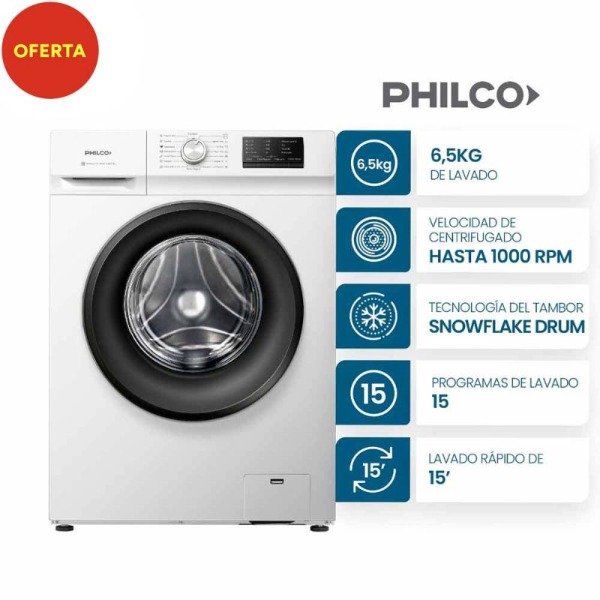 Producto - LAVARROPAS PHILCO 6.5KG 1000RPM BLANCO