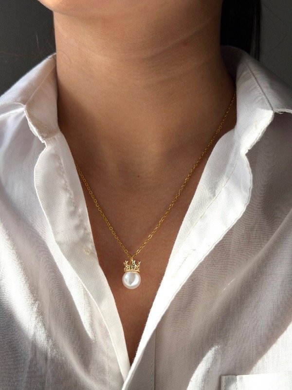 Producto - Collar dorado crown pearl - 1