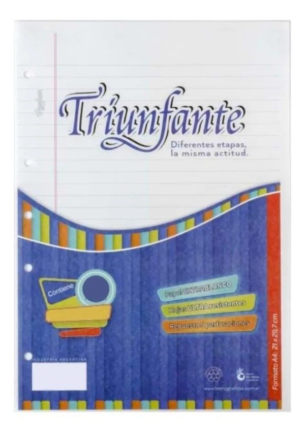 Producto - Repuesto Triunfante A4 48 Hojas Rayado 559129 - 0