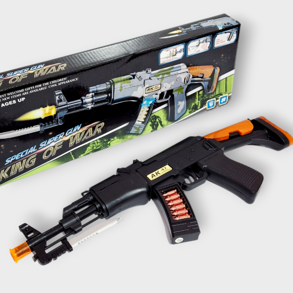 Producto - Rifle AK 47 con luz sonido y movimiento