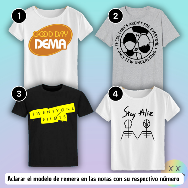Producto - Remeras Twenty One Pilots #1 (varios modelos)