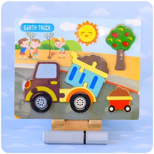 Producto - Rompecabezas Encastrable de Madera - 11 piezas - Camión Volcador