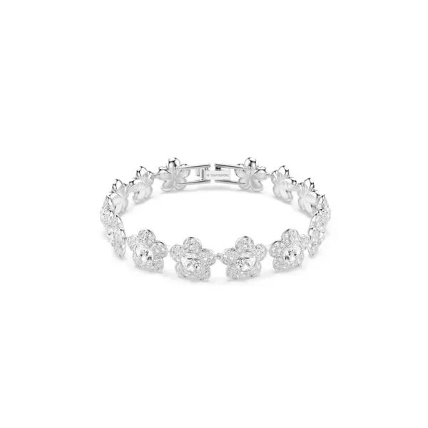 Producto - Pulsera Ariana Grande x Swarovski, Talla redonda, Flor, Blanca, Baño de rodio