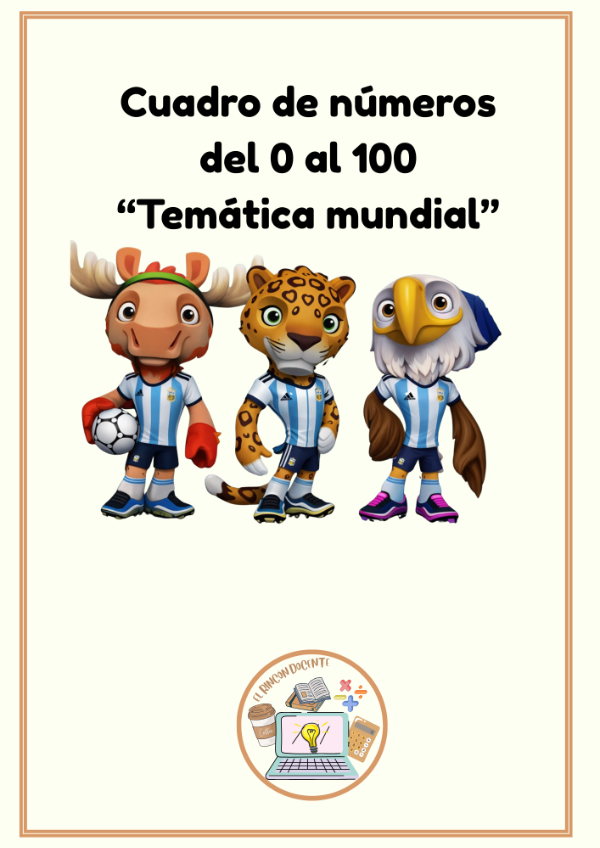 Producto - Cuadro de números del 0 al 100: " Mundial"