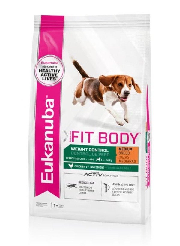 Producto - Eukanuba Fit Body perro Medium Breed 15kg