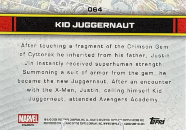 Producto - 2026 Topps Chrome Marvel - Storm's Lightning Refractor #64 - Kid Juggernaut - 1